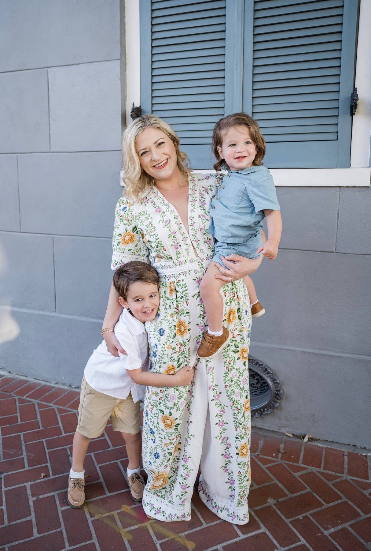 Alison with her two sons in the French Quarter